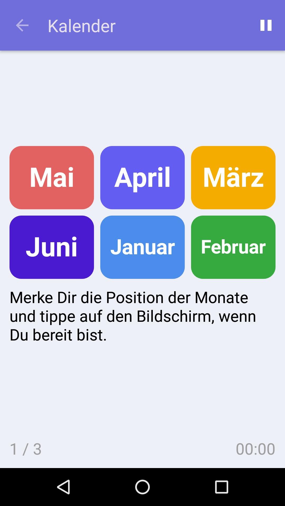 Kalender : Kostenloses Gedächtnisspiel für iPhone und Android