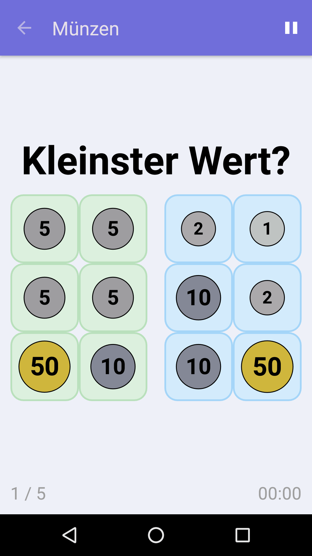 Münzen : Kostenloses Mathespiel für iPhone und Android