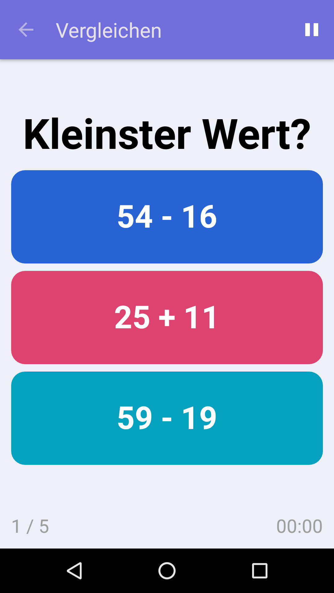 Vergleichen : Kostenloses Mathespiel für iPhone und Android