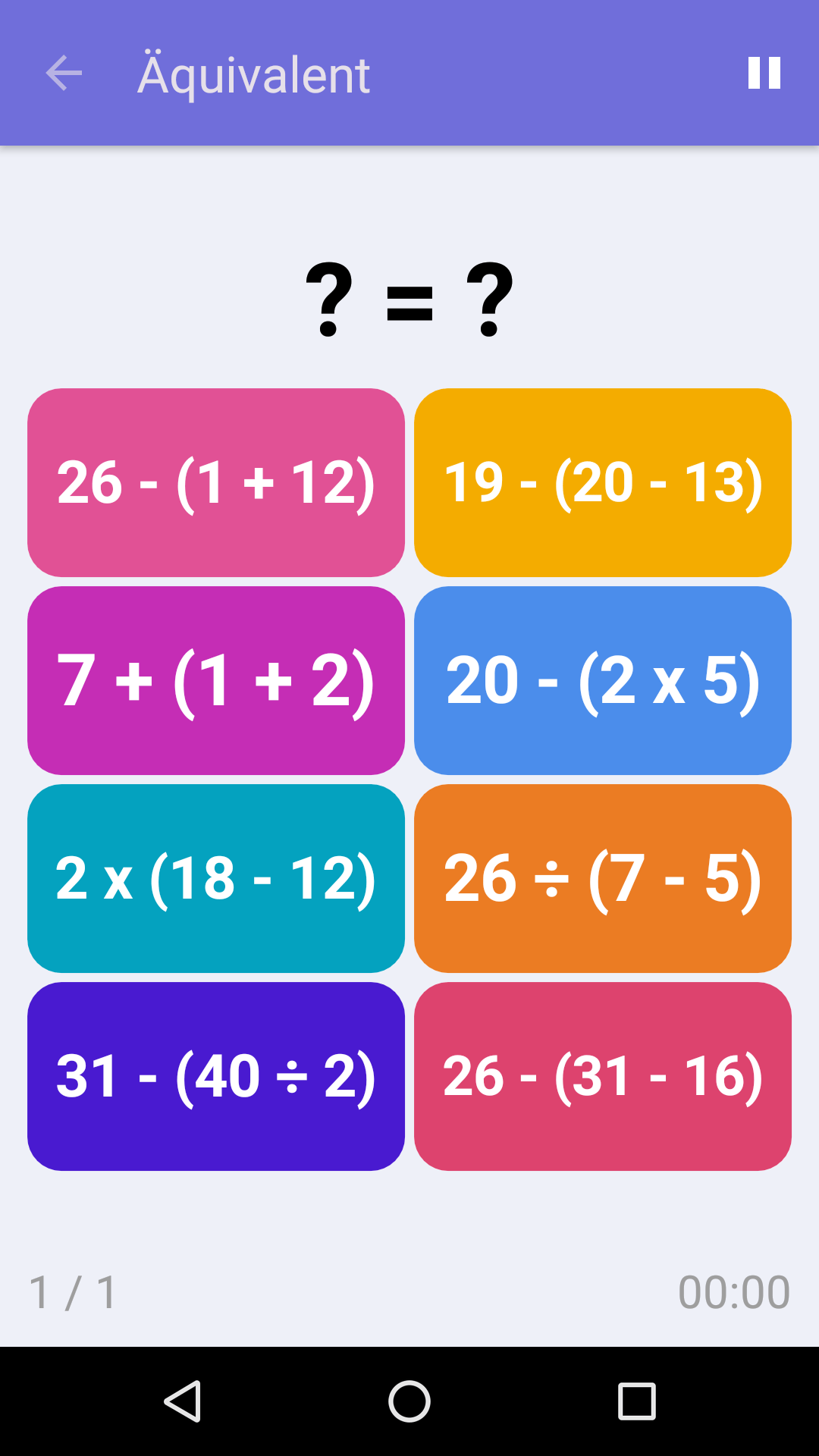 Äquivalent : Kostenloses Mathespiel für iPhone und Android