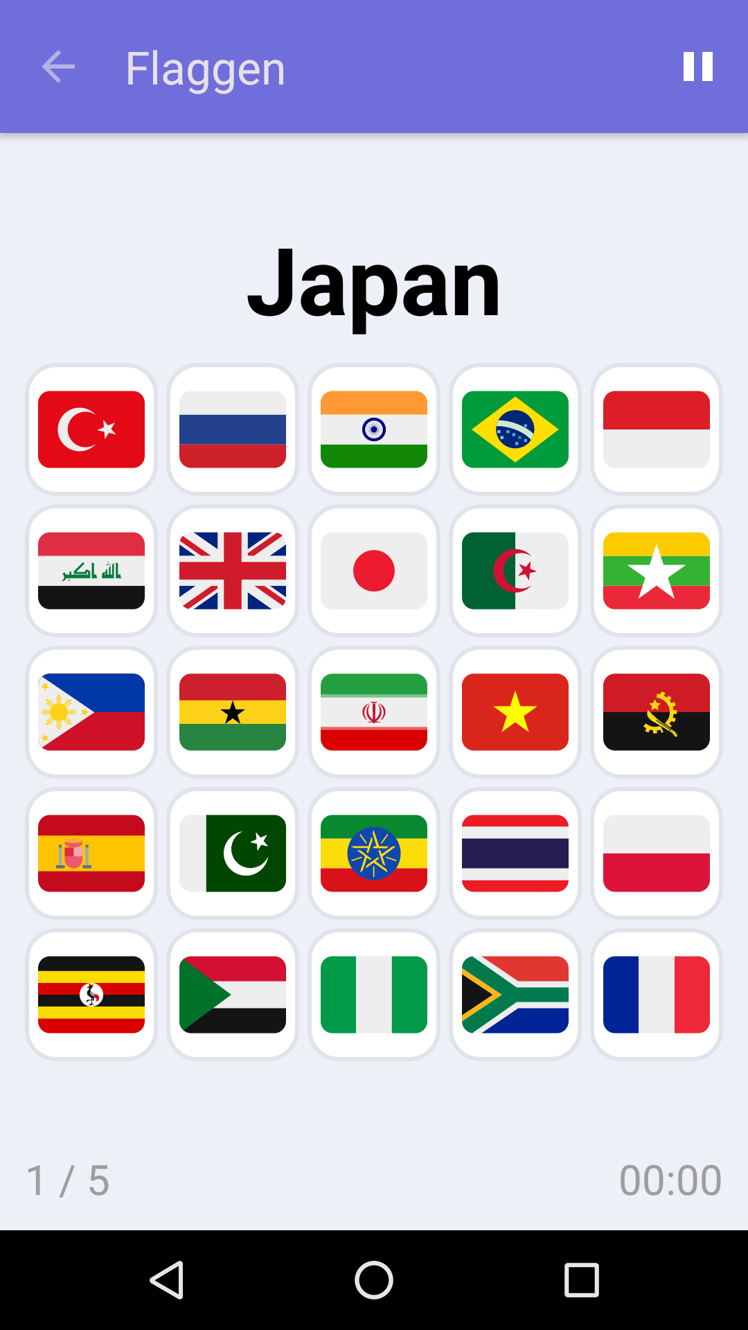 Flaggen : Kostenloses Konzentrationsspiel für iPhone und Android
