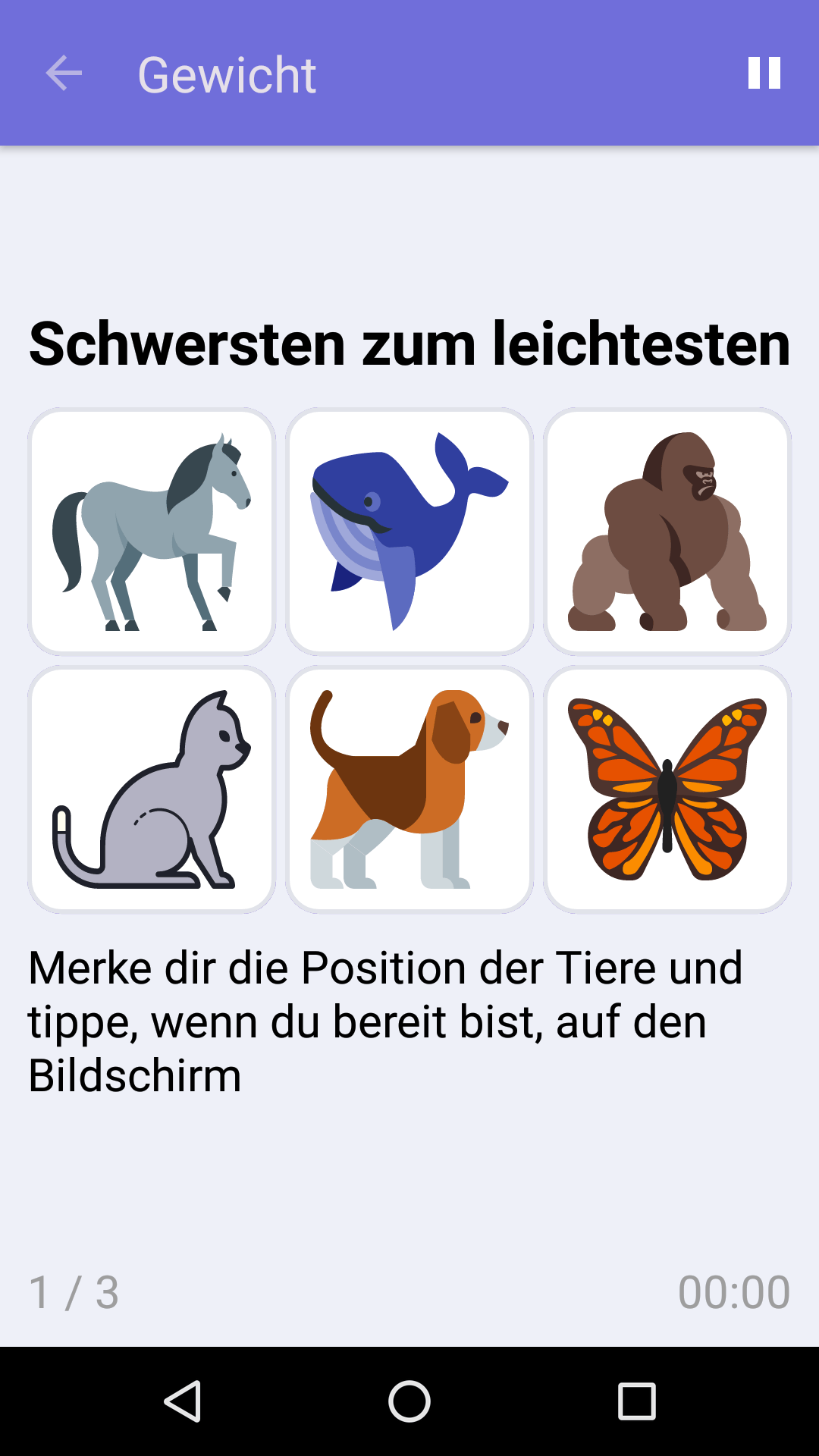 Gewicht : Kostenloses Gedächtnisspiel für iPhone und Android