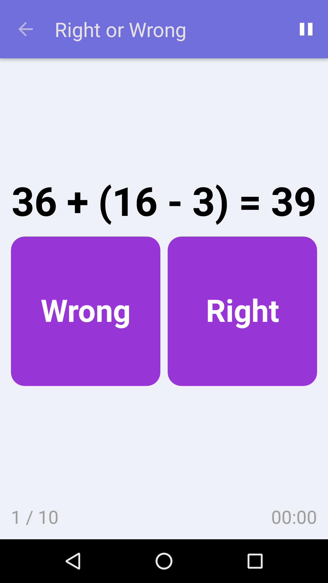 Right or Wrong : Free Math Game for iPhone & Android