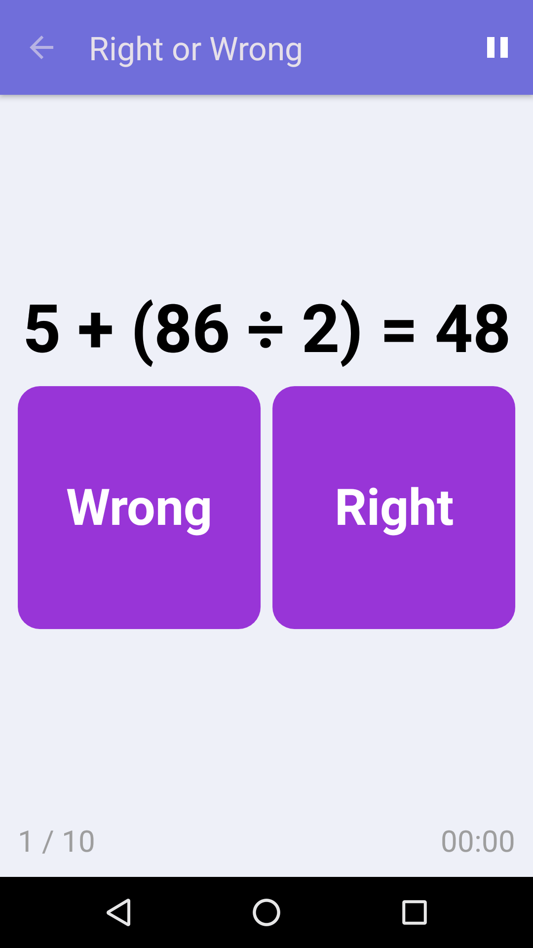 Right or Wrong : Free Math Game for iPhone & Android