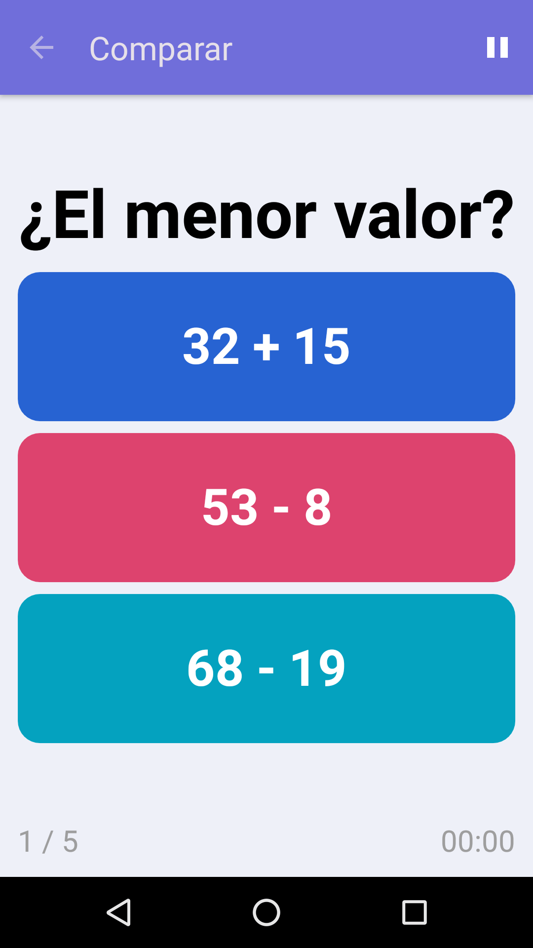 Comparar : Juego de matemáticas gratuito para iPhone y Android