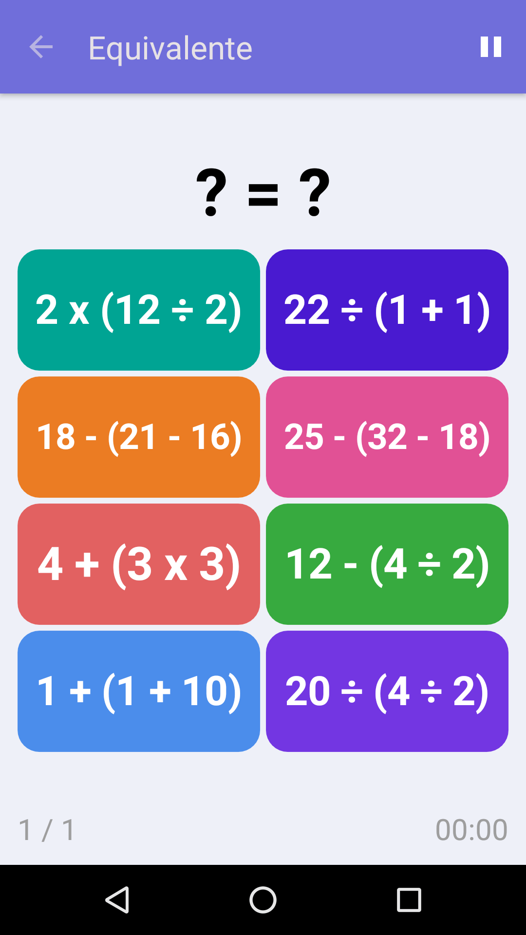 Equivalente : Juego de matemáticas gratuito para iPhone y Android