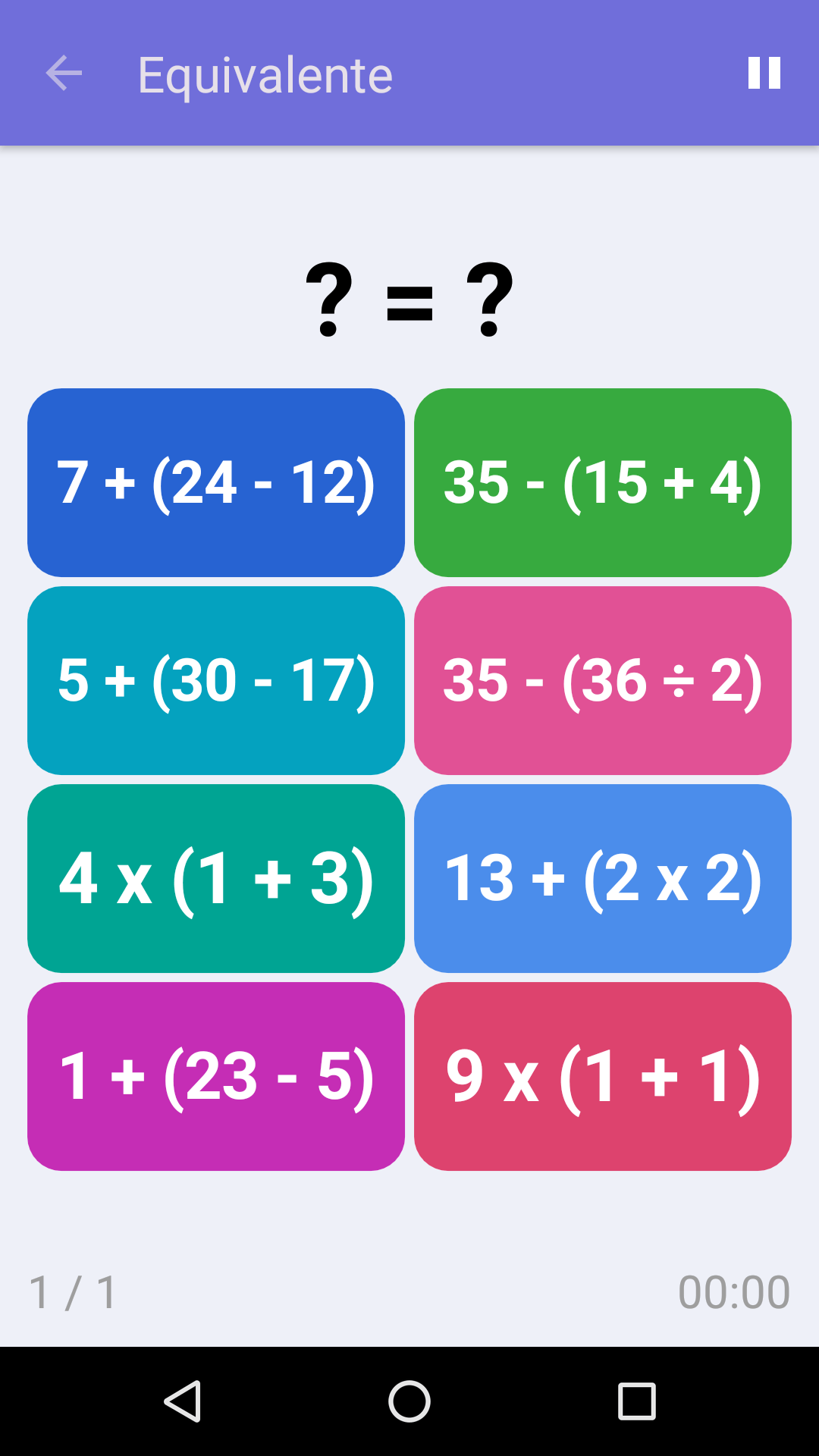 Equivalente : Juego de matemáticas gratuito para iPhone y Android