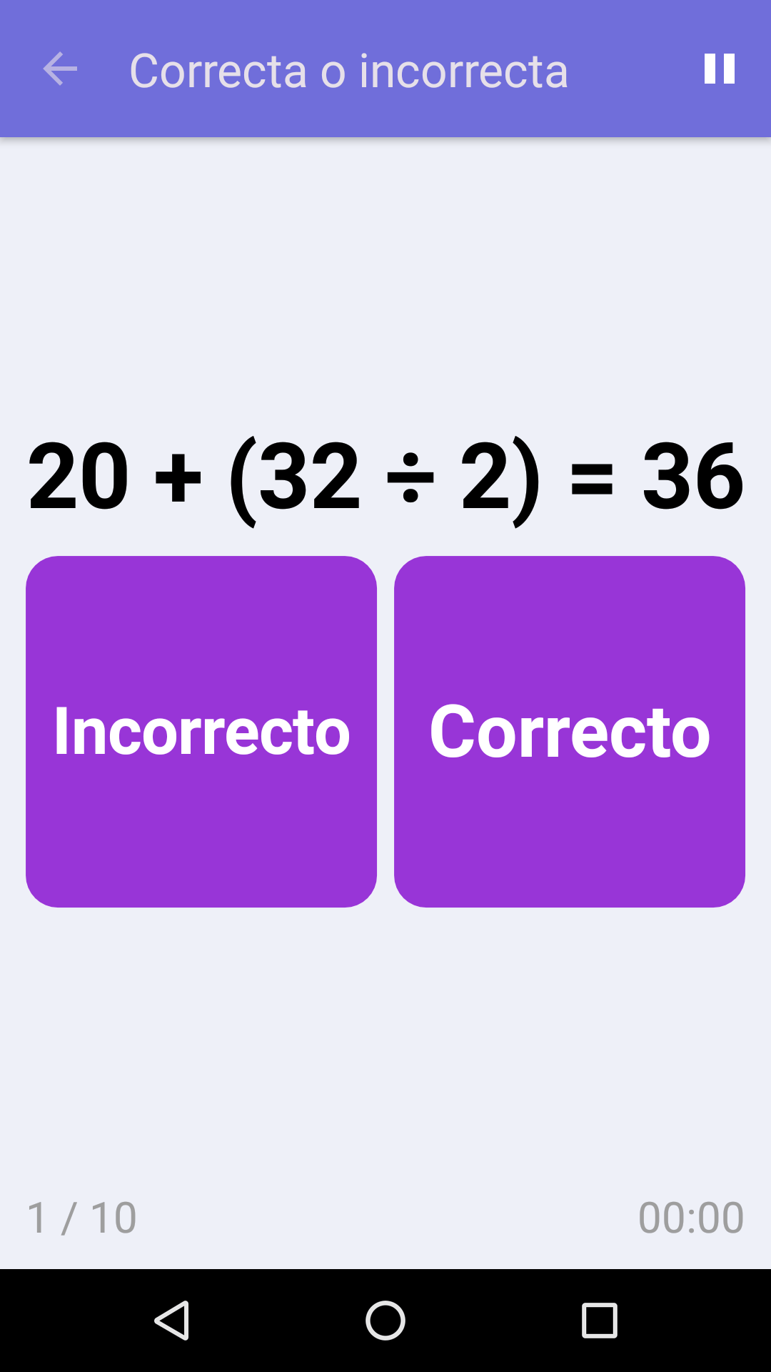 Correcta o incorrecta : Juego de matemáticas gratuito para iPhone y Android