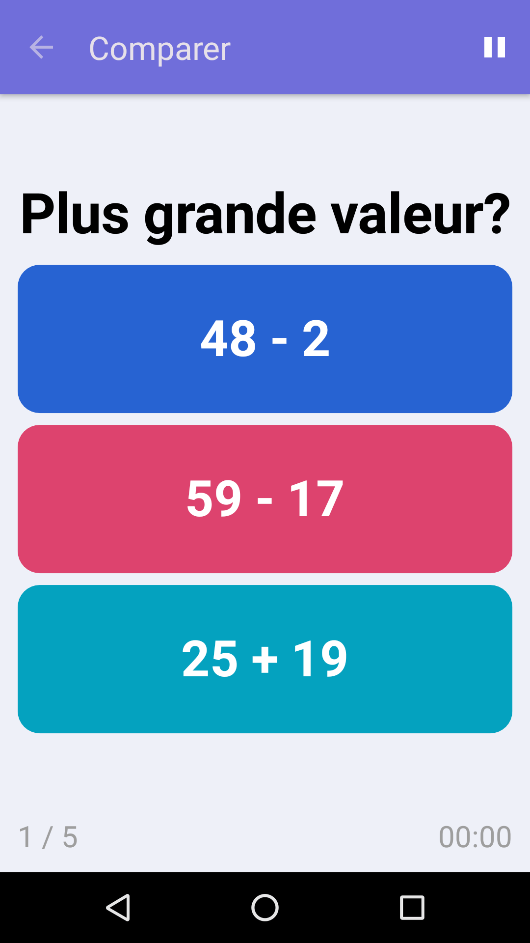 Comparer : Jeu de math gratuit pour iPhone & Android