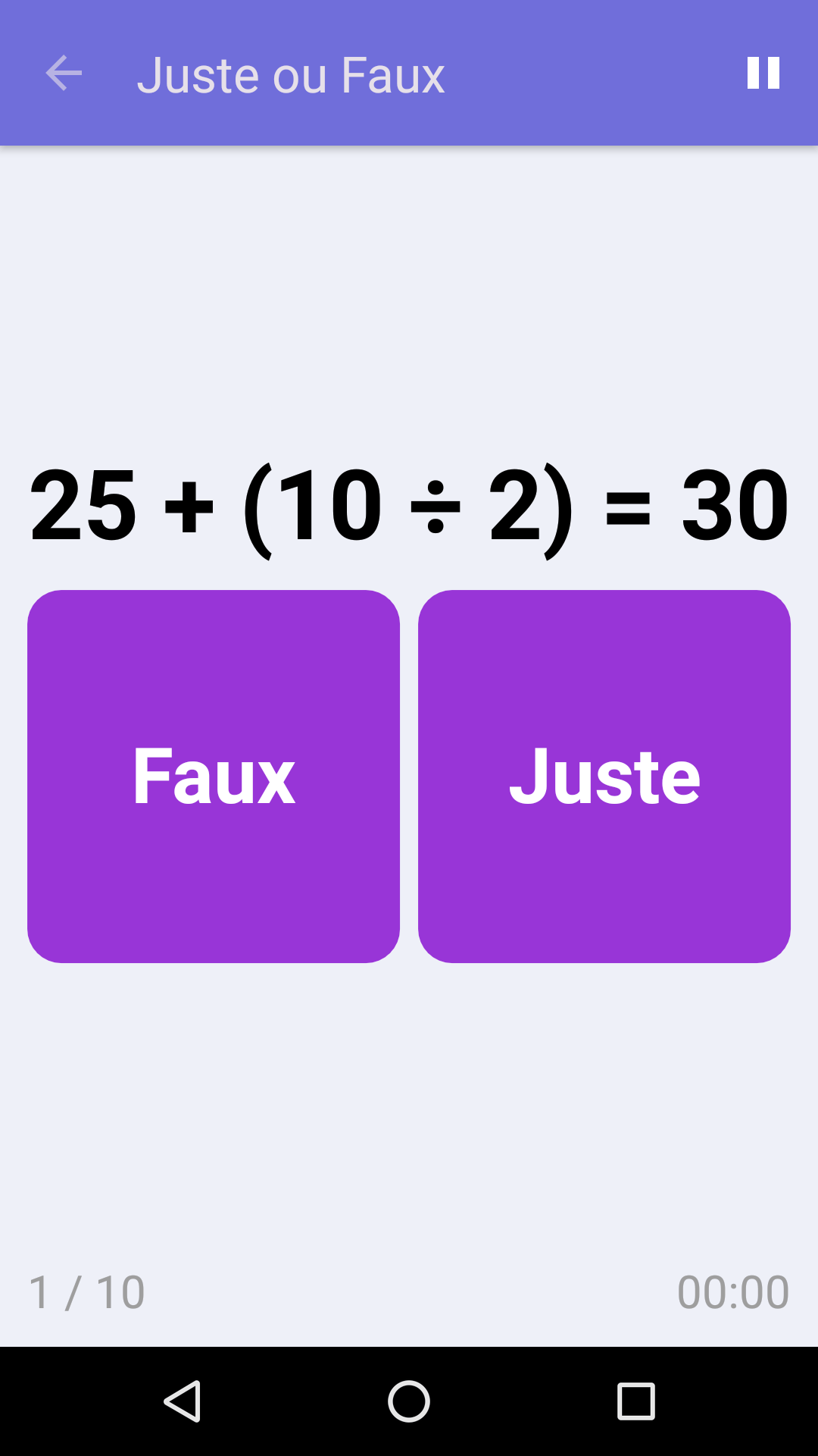 Juste ou Faux : Jeu de math gratuit pour iPhone & Android