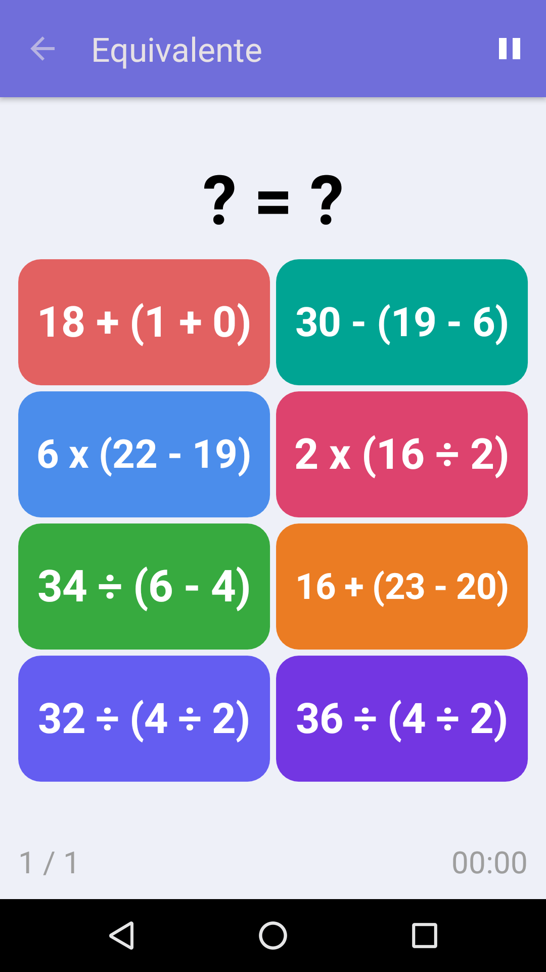 Equivalente : Gioco di matematica gratuito per iPhone e Android