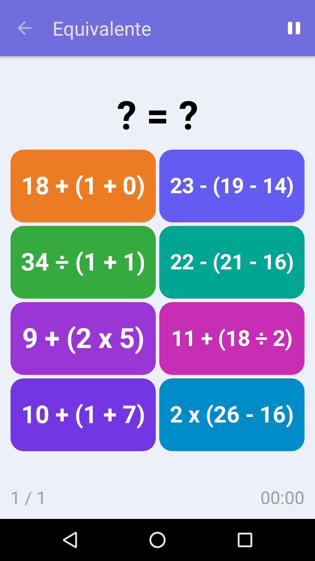 Equivalente : Gioco di matematica gratuito per iPhone e Android