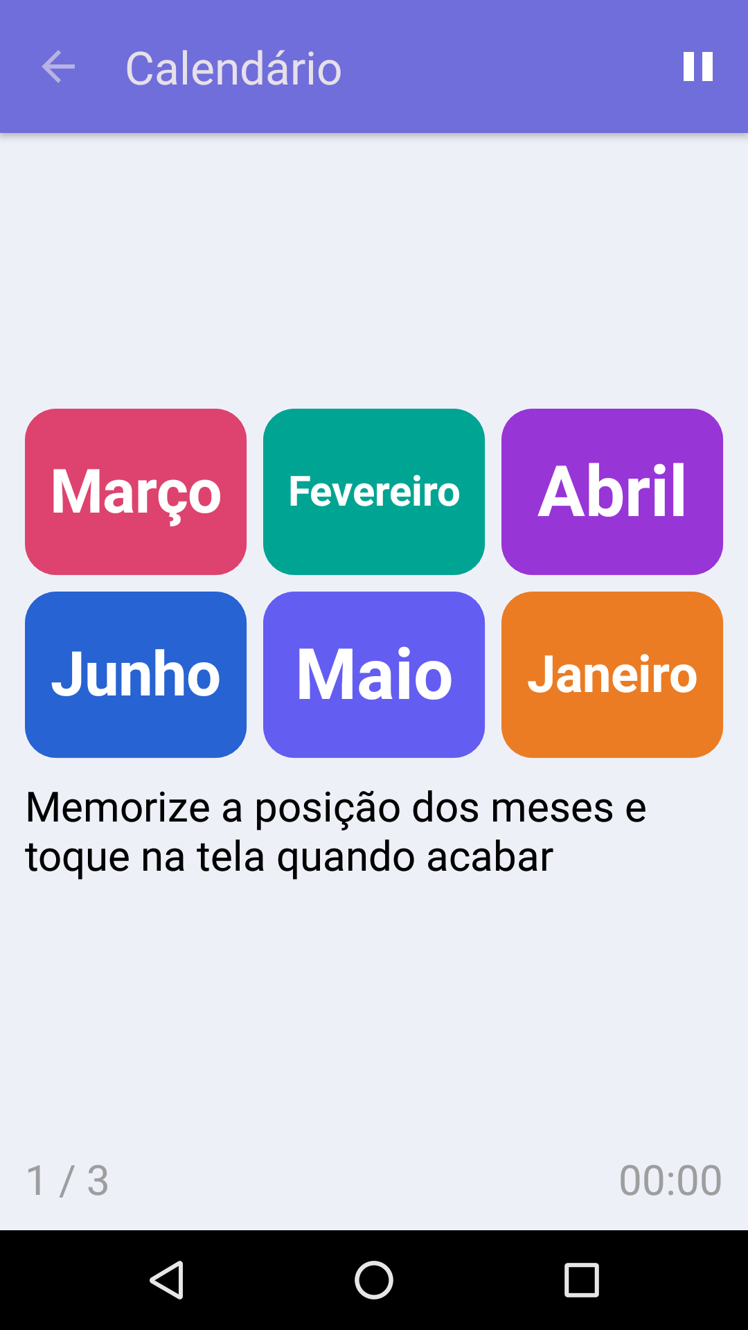 Calendário : Jogo gratuito para testar a sua memória, para iPhone e Android