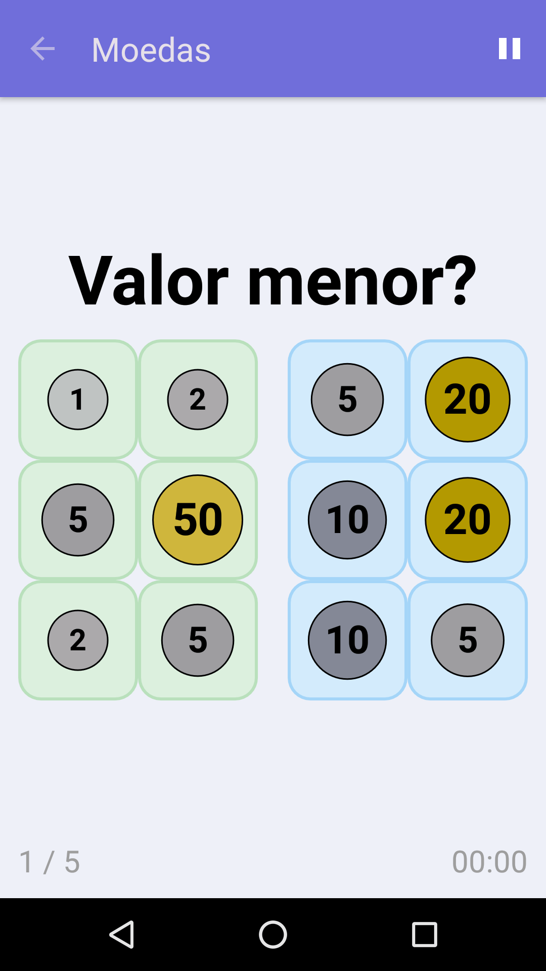 Moedas : Jogo gratuito para testar seus conhecimentos de matemática, para iPhone e Android