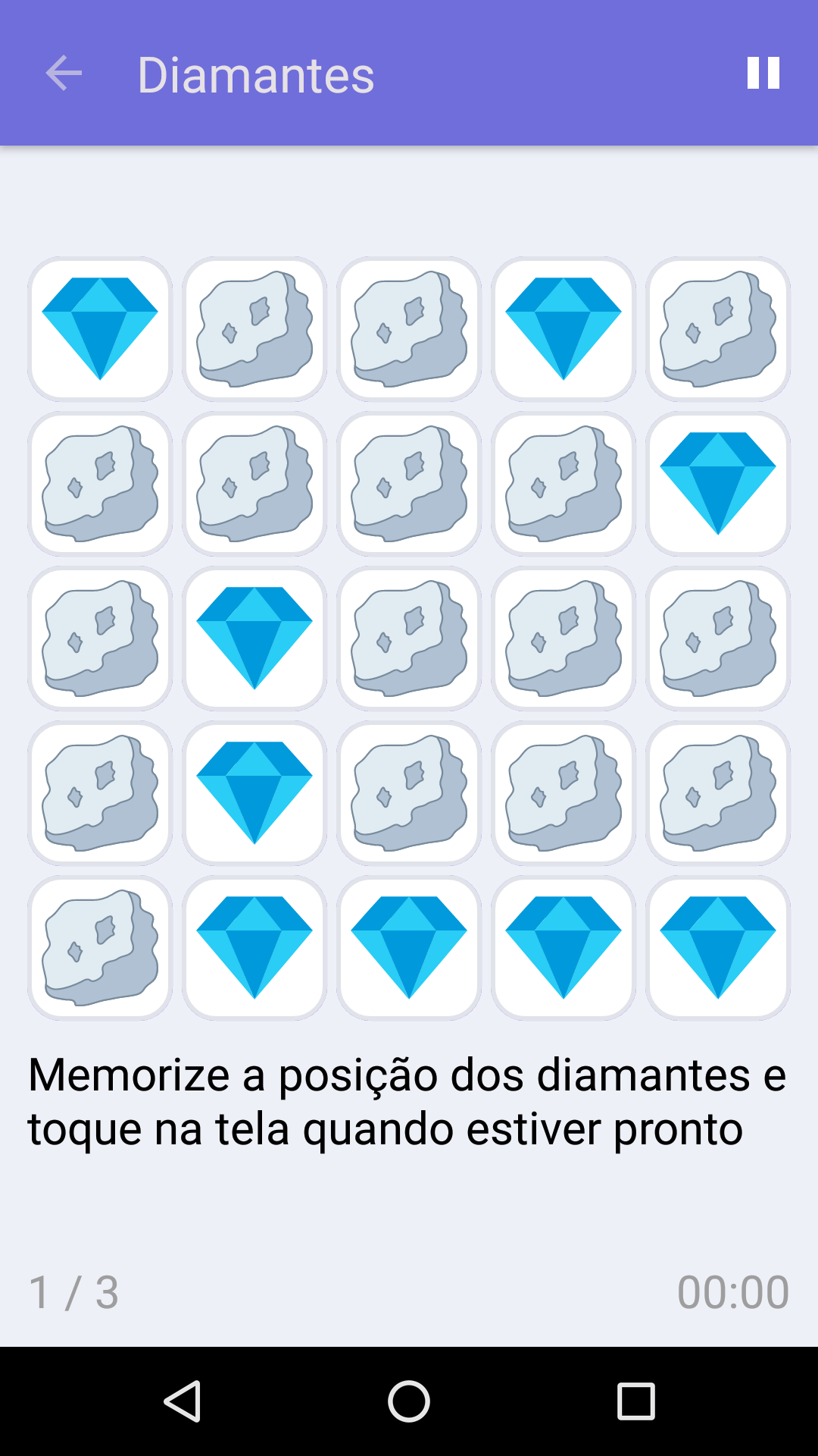 Diamantes : Jogo gratuito para testar a sua memória, para iPhone e Android