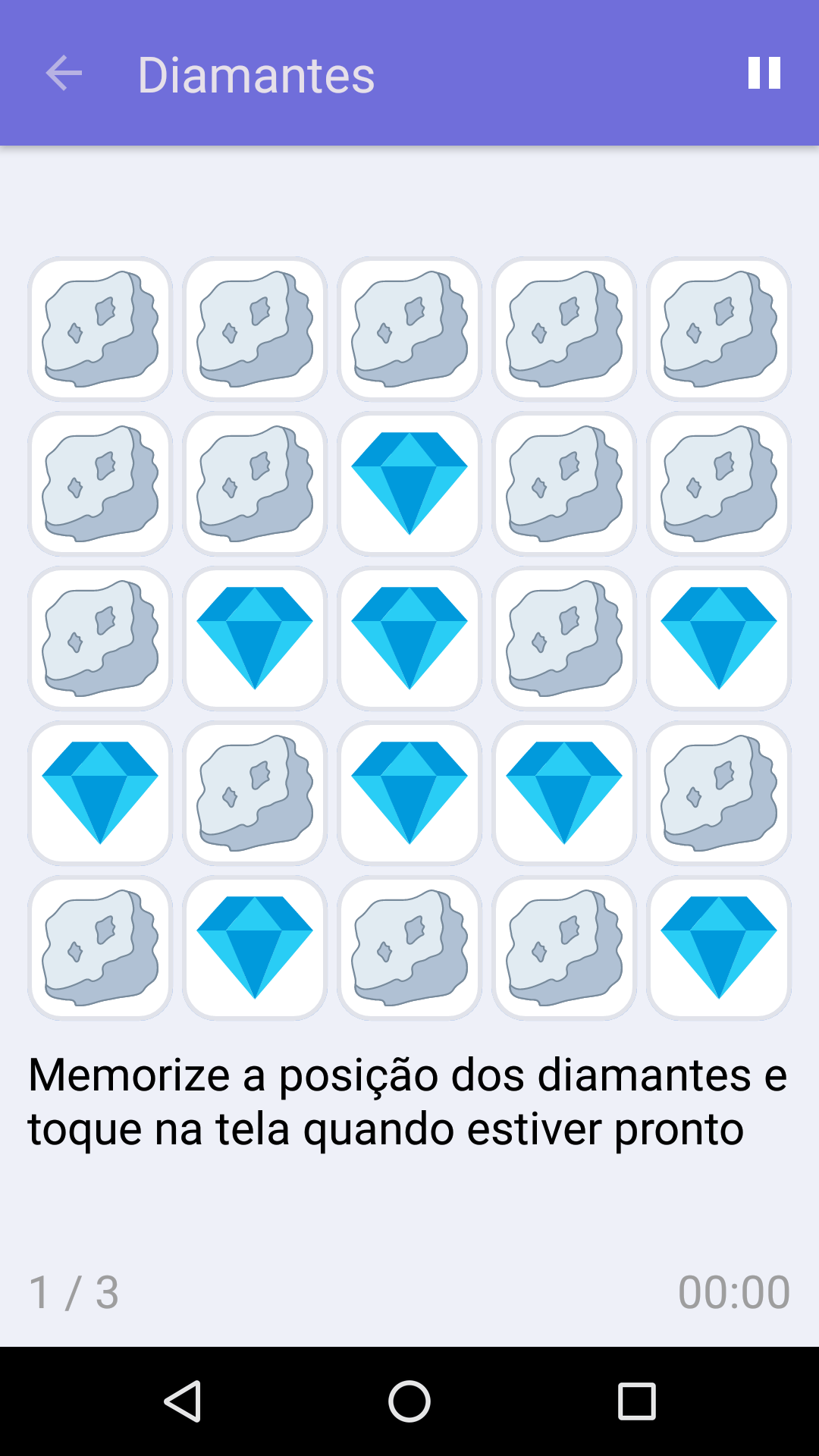 Diamantes : Jogo gratuito para testar a sua memória, para iPhone e Android