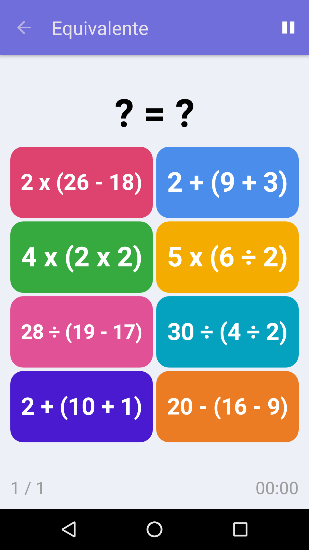 Equivalente : Jogo gratuito para testar seus conhecimentos de matemática, para iPhone e Android