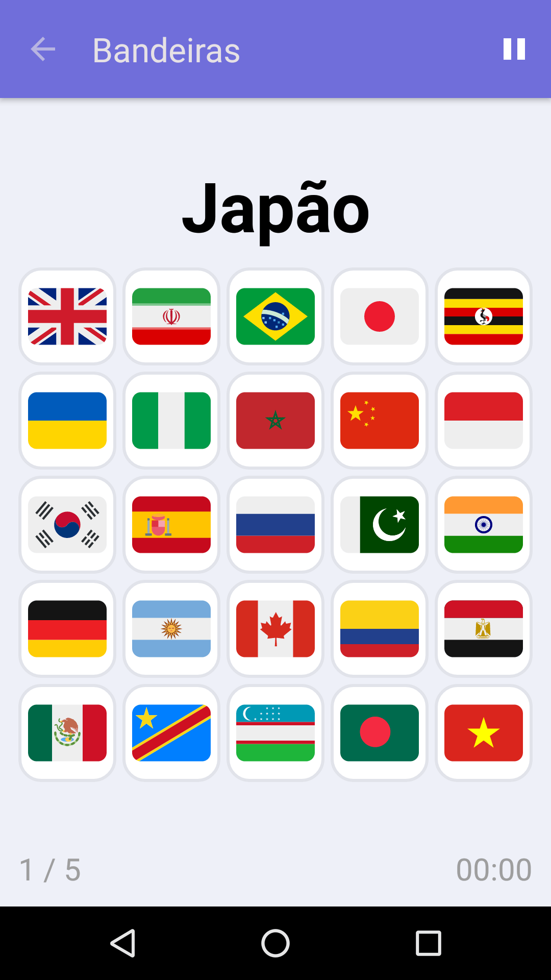 Bandeiras : Jogo gratuito para testar a sua concentração, para iPhone e Android