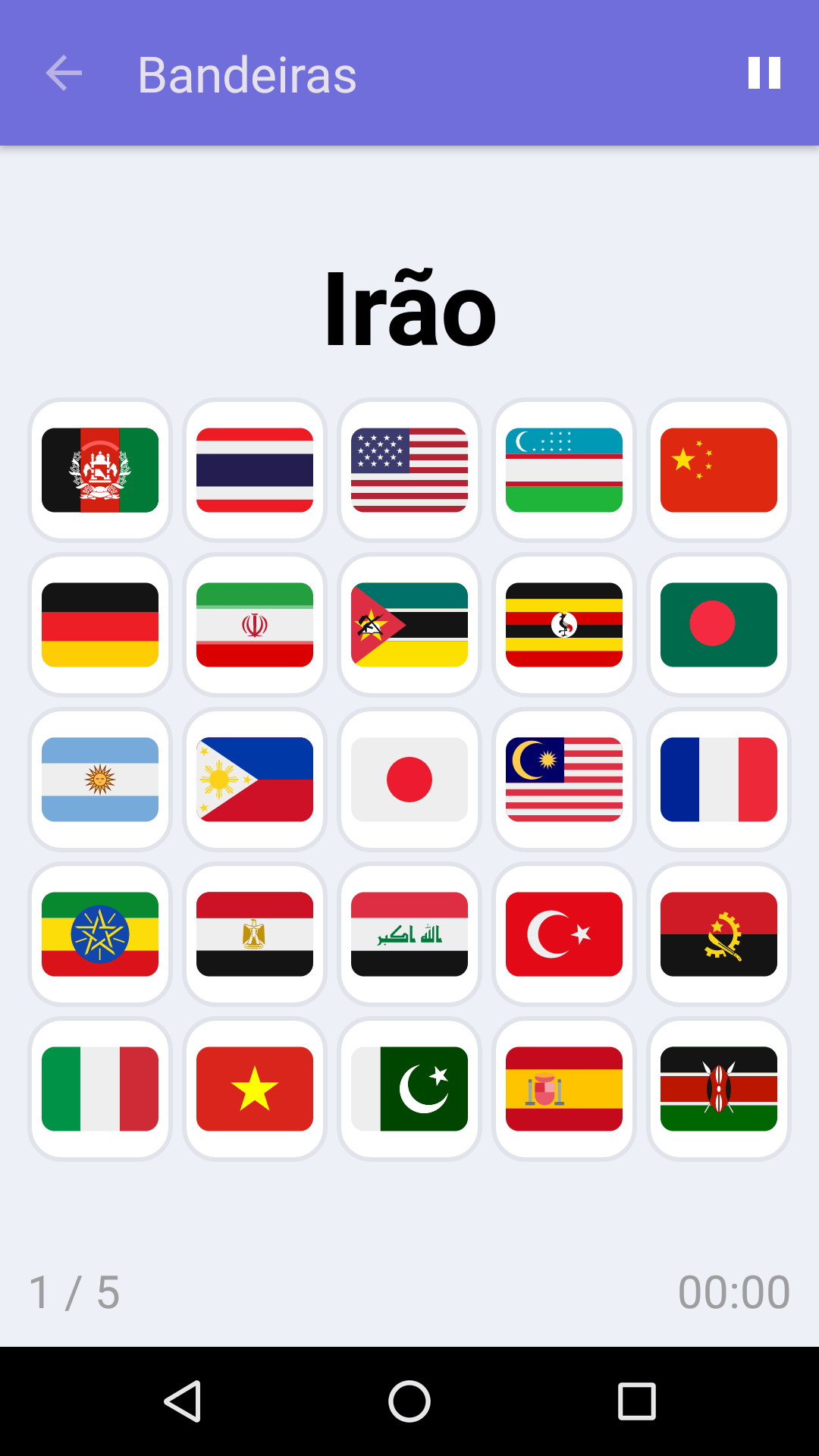 Bandeiras : Jogo gratuito para testar a sua concentração, para iPhone e Android